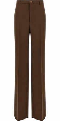 Brown Polyester Dress Pants
