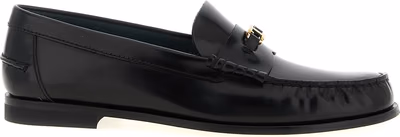 Black Calfskin Slip-On Loafers