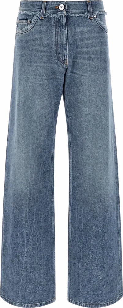 Versace Blue Cotton Boyfriend Jeans