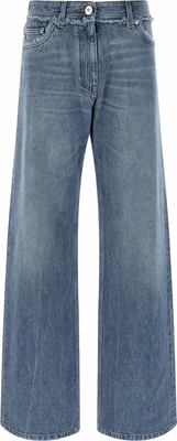 Blue Cotton Boyfriend Jeans
