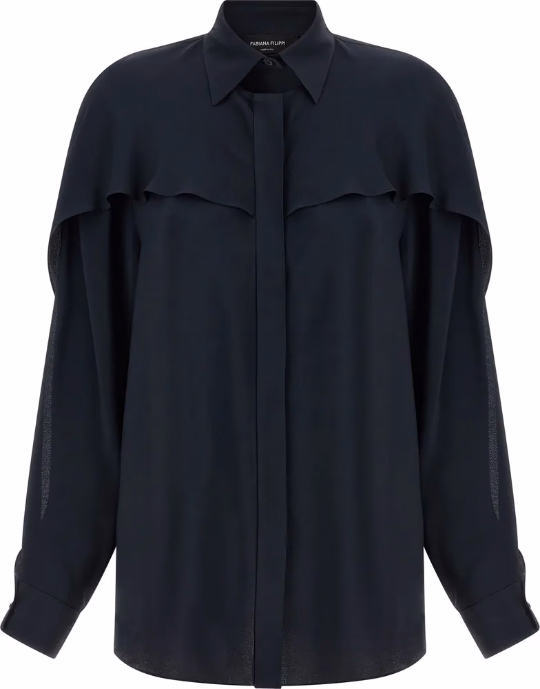 Fabiana Filippi Blue Acetate Blouse