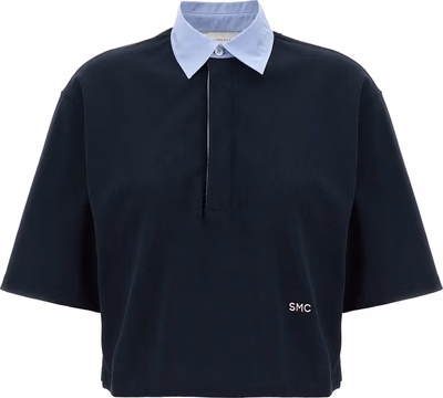 Blue Cotton Polo Shirt