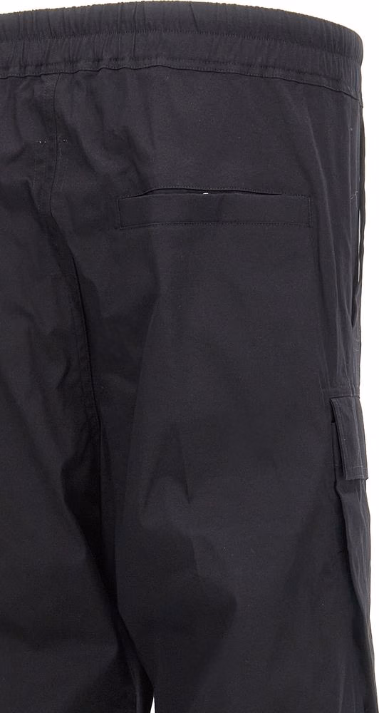 Rick Owens Black Cotton Cargo Pants