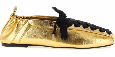 Gold Polyethylene Ballet Flats