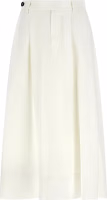 White Viscose Midi Skirt