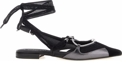 Black Leather Ballet Flats