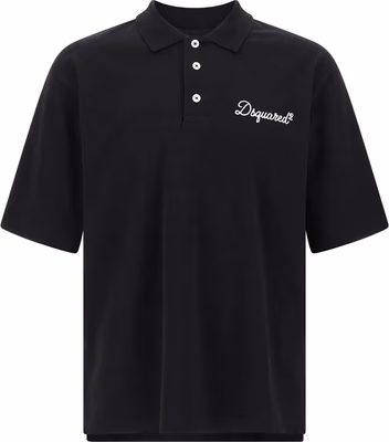 Black Cotton Polo Shirt