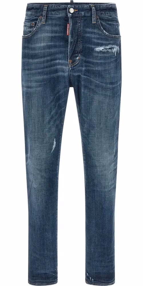 Dsquared² Blue Cotton Straight-Leg Jeans