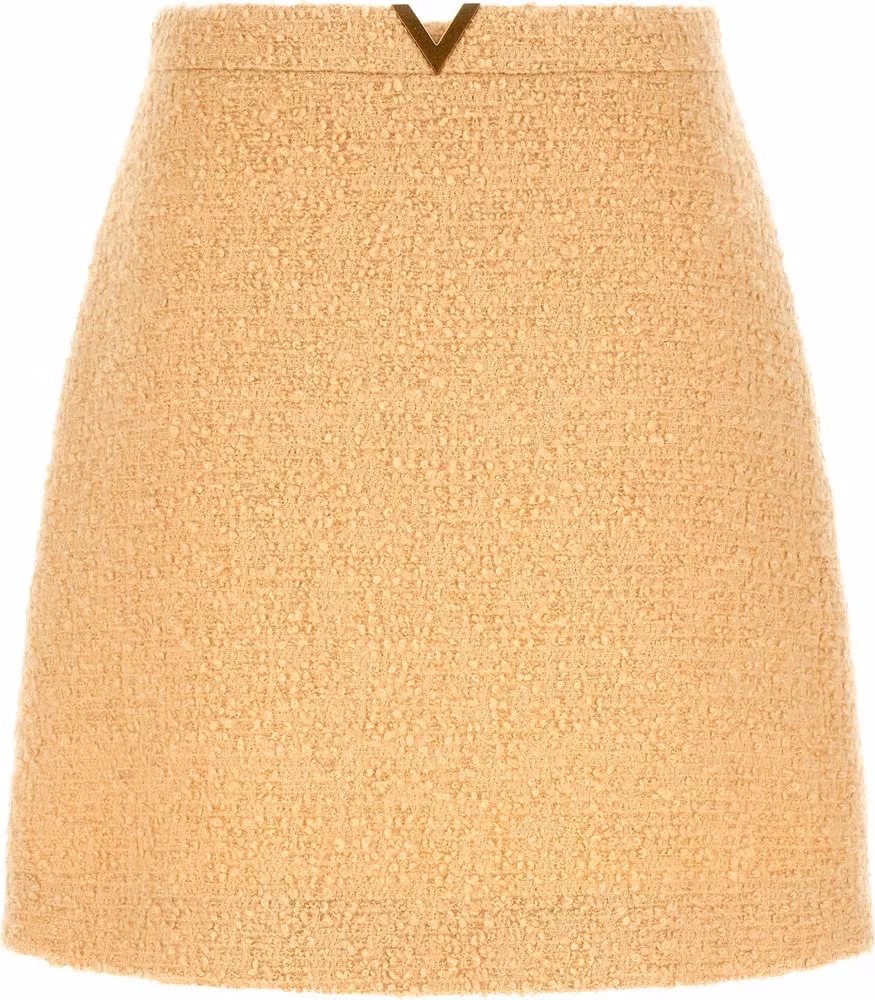 Valentino Garavani Beige Virgin Wool Long Skirt