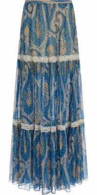 Blue Silk Mini Skirt