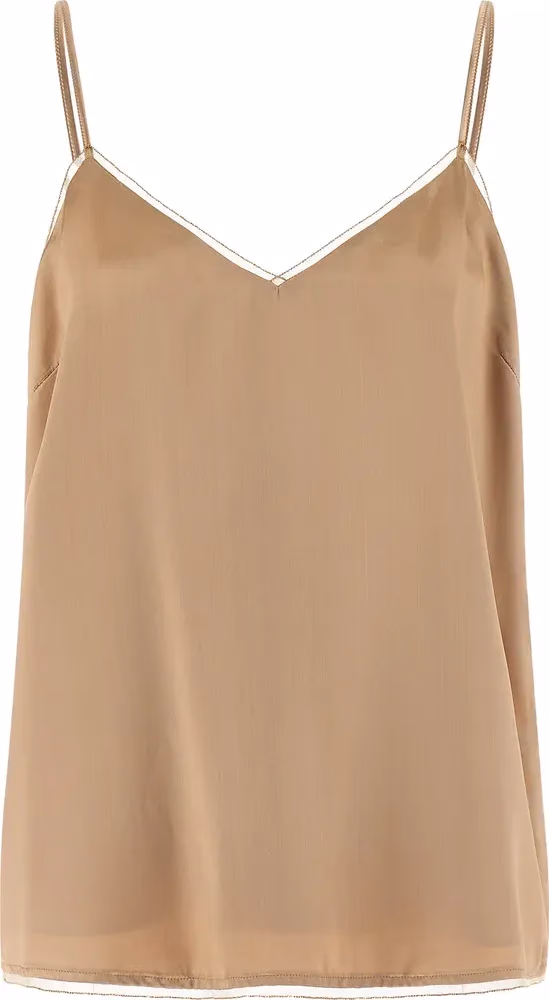 Fabiana Filippi Beige Viscose Tank Tops