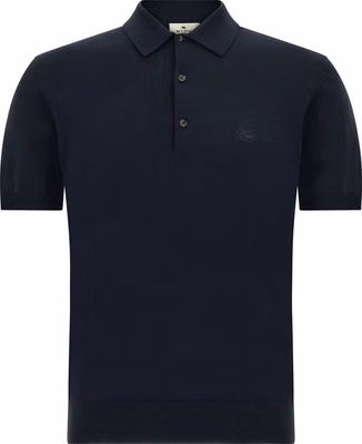 Blue Cotton Polo Shirt