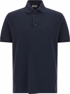 Blue Cotton Polo Shirt