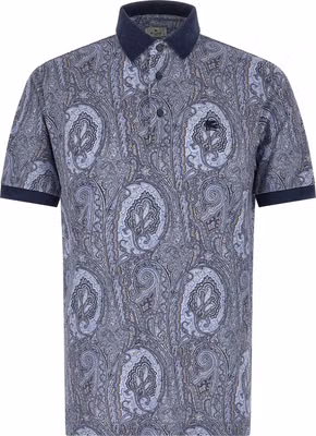 Blue Cotton Polo Shirt