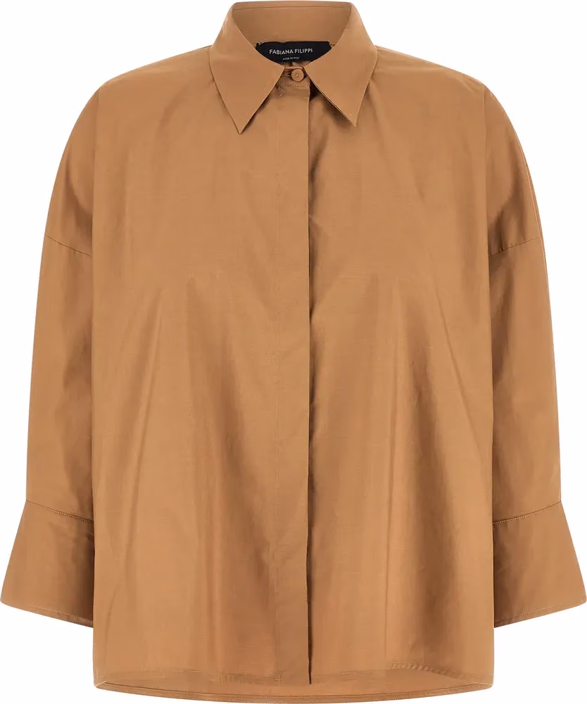 Fabiana Filippi Brown Cotton Blouse