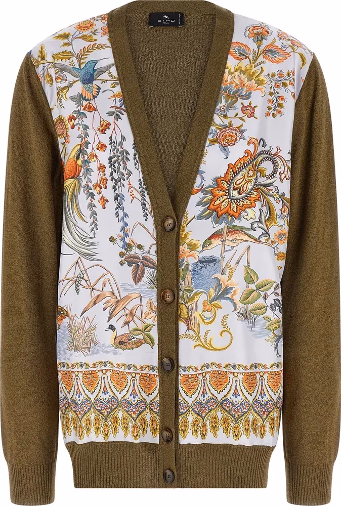 Etro Bicolor Cotton Cardigan