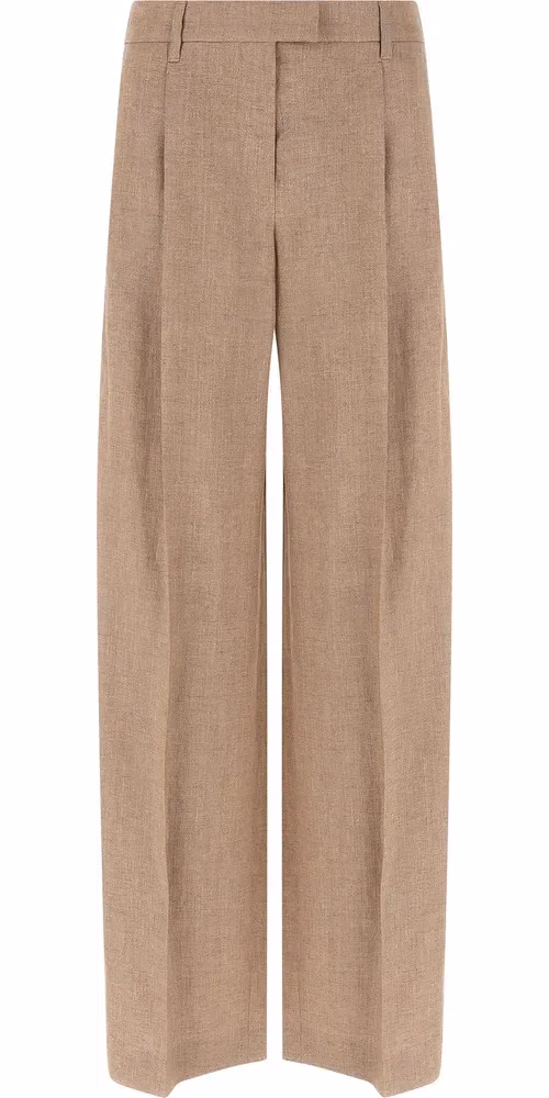 Brunello Cucinelli Multicolor Linen Flared Pants