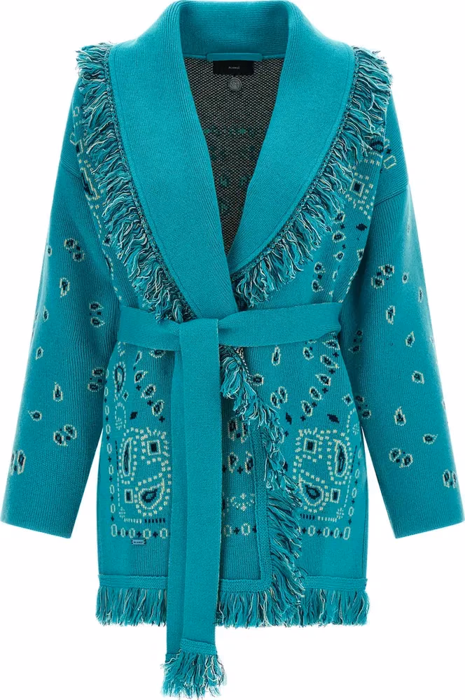 Alanui Blue Cashmere Cardigan