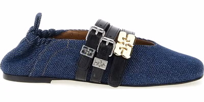 Blue Organic Cotton Ballet Flats