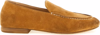 Brown Calfskin Slip-On Loafers