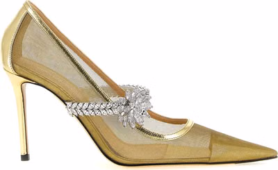 Gold Polyamide High Heel Pumps