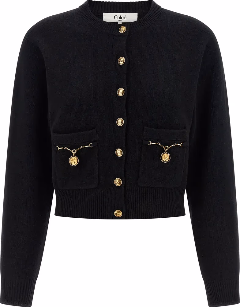 Chloé Black Wool Cardigan
