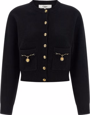 Black Wool Cardigan