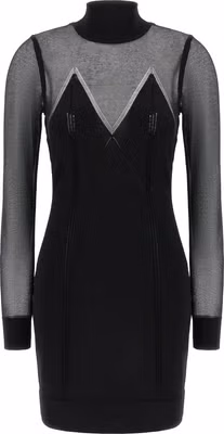 Black Viscose Short Dress