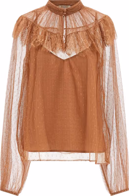 Brown Polyester Blouse