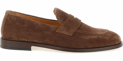 Brown Calfskin Slip-On Loafers