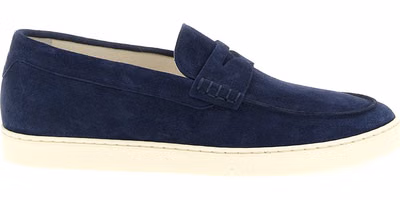 Blue Calfskin Slip-On Loafers