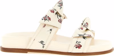White Cowhide Slides