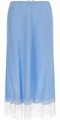 Blue Acetate Midi Skirt