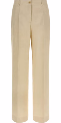 Beige Viscose Casual Pants