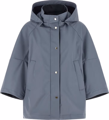 Blue Polyester Shell Jacket