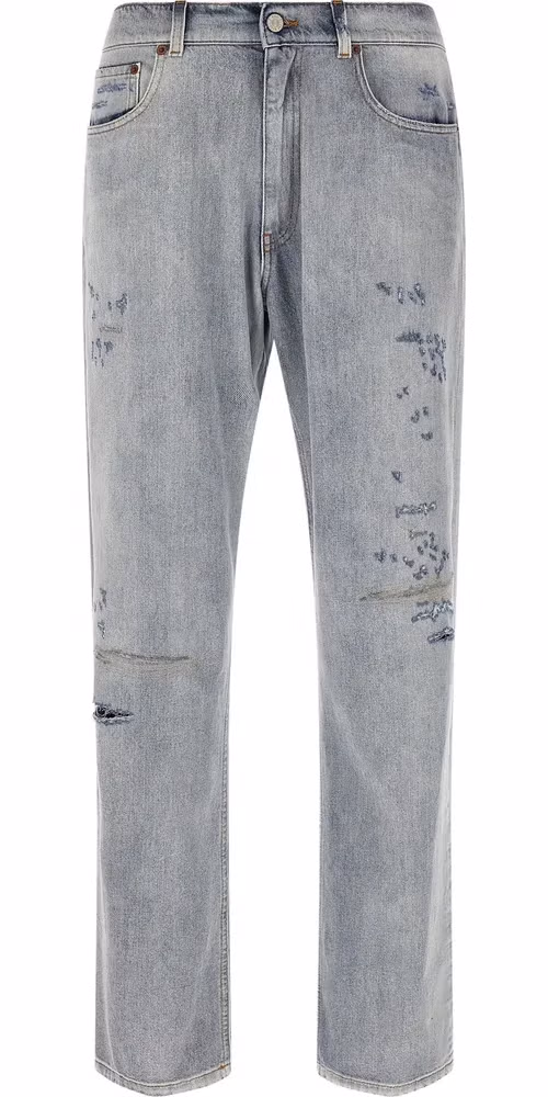 MM6 Maison Margiela Blue Cotton Relaxed Fit Jeans