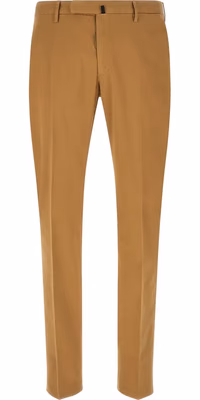 Brown Cotton Casual Pants