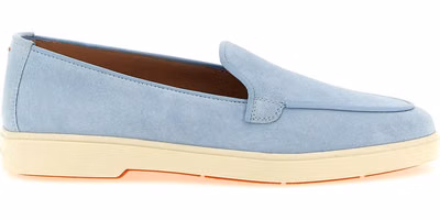 Blue Calfskin Slip-On Loafers