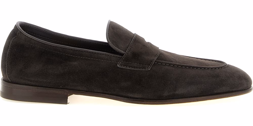 Brunello Cucinelli Brown Calfskin Slip-On Loafers