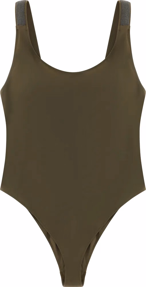 Brunello Cucinelli Bicolor Polyamide One-Piece Swimsuit
