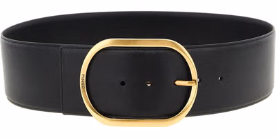 Black Cowhide High-Waist Belt