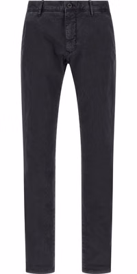 Blue Cotton Casual Pants