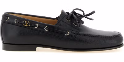 Black Buffalo Leather Slip-On Loafers