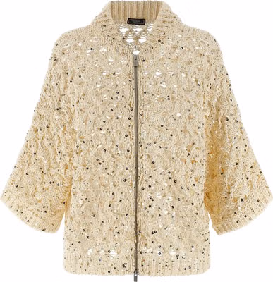 Beige Cotton Cardigan