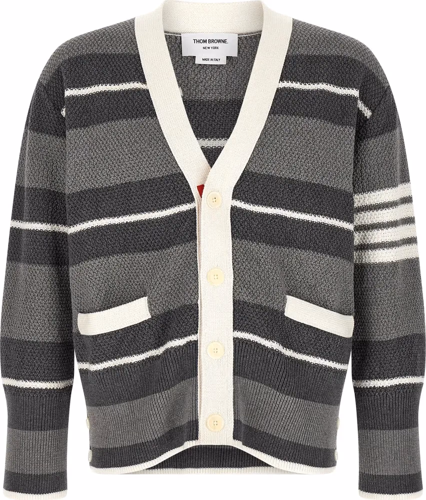 Thom Browne Gray Cotton Cardigan