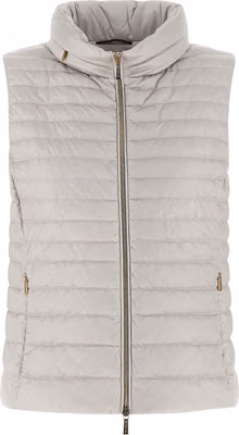 Beige Polyester Sleeveless Jacket