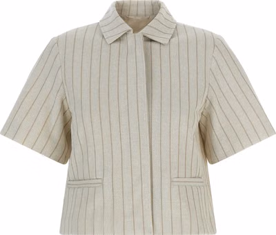 Beige Cotton Full-Length Jacket