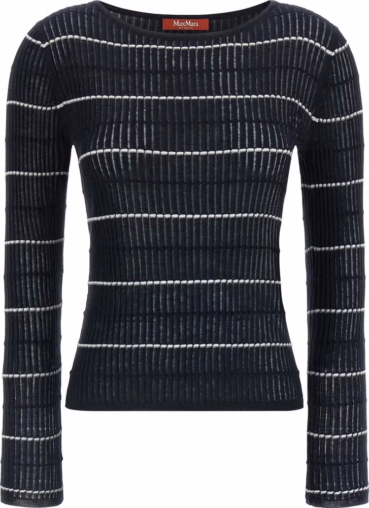 Max Mara Blue Silk Cardigan