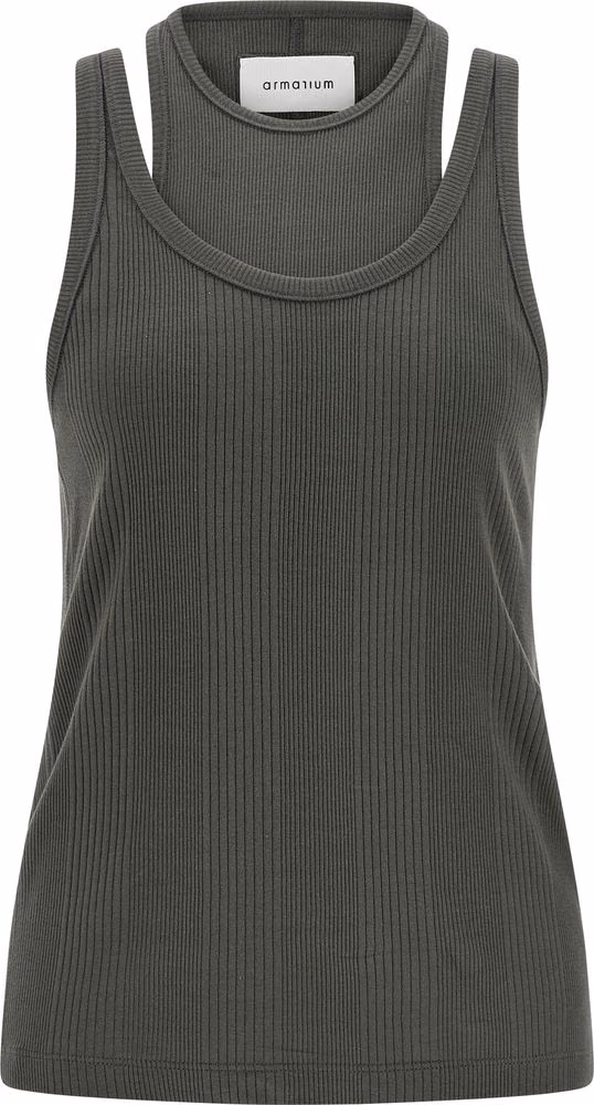 Armarium Gray Cotton Sleeveles T-Shirt