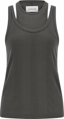 Gray Cotton Sleeveles T-Shirt